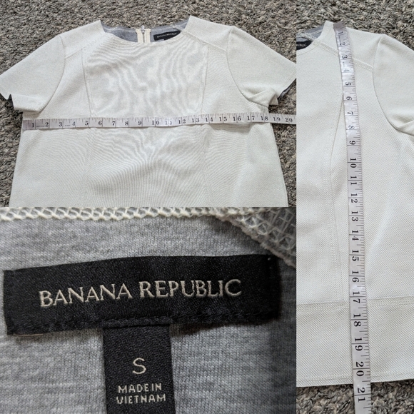 Banana Republic Off White Short Sleeve Structured Top S - Picture 7 of 7